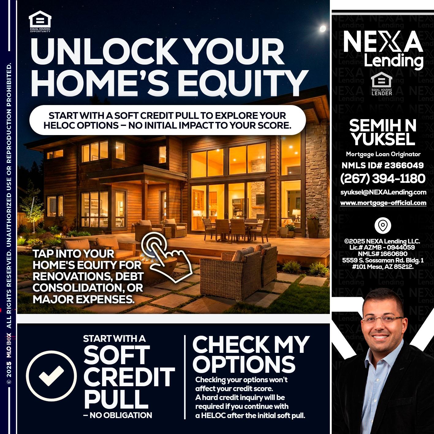 UNLOCK YOUR HOMES - Semih N Yuksel -Loan Officer