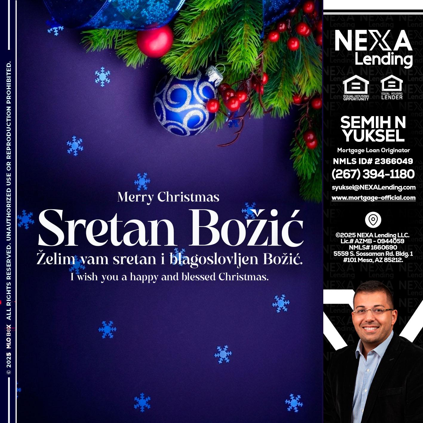 Sretan Božić - Semih N Yuksel -Loan Officer