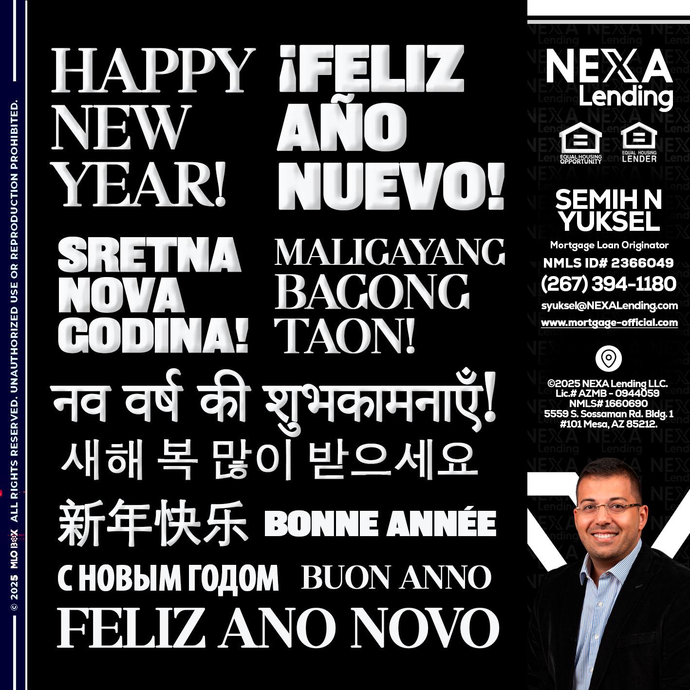 HAPPY NEW YEAR - Semih N Yuksel -Loan Officer