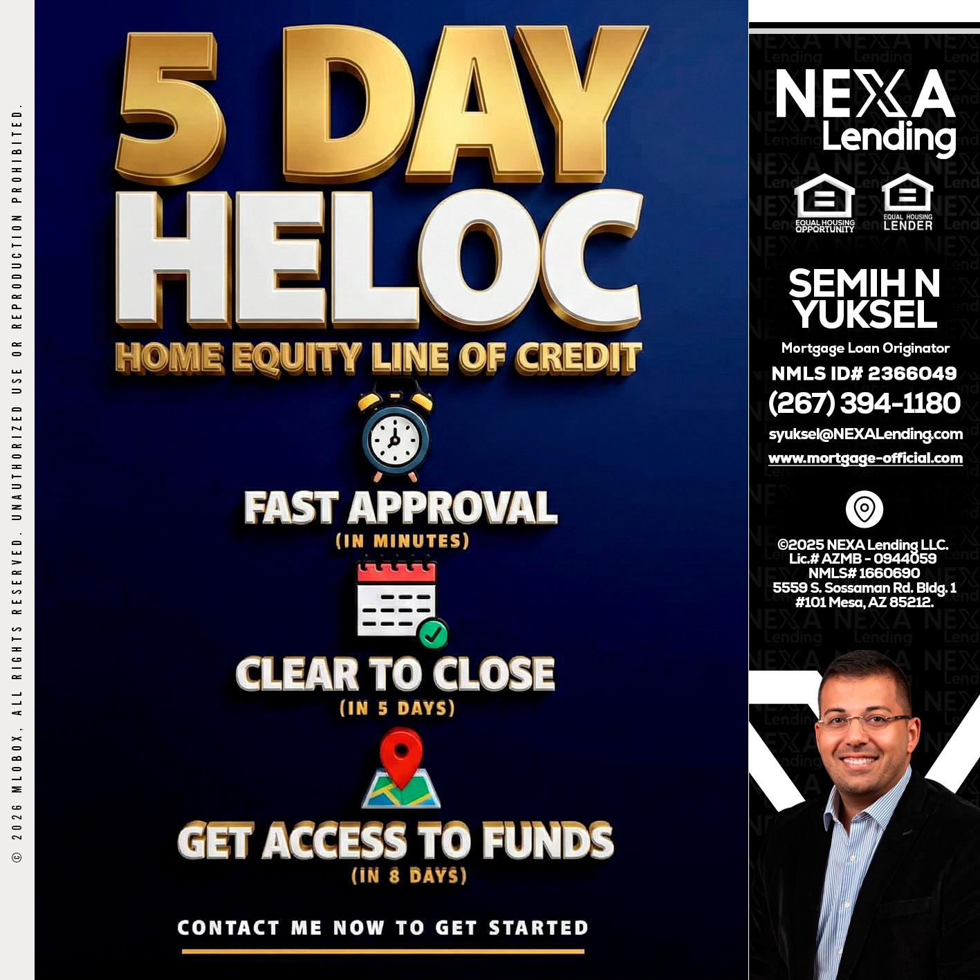 5 day hello - Semih N Yuksel -Loan Officer