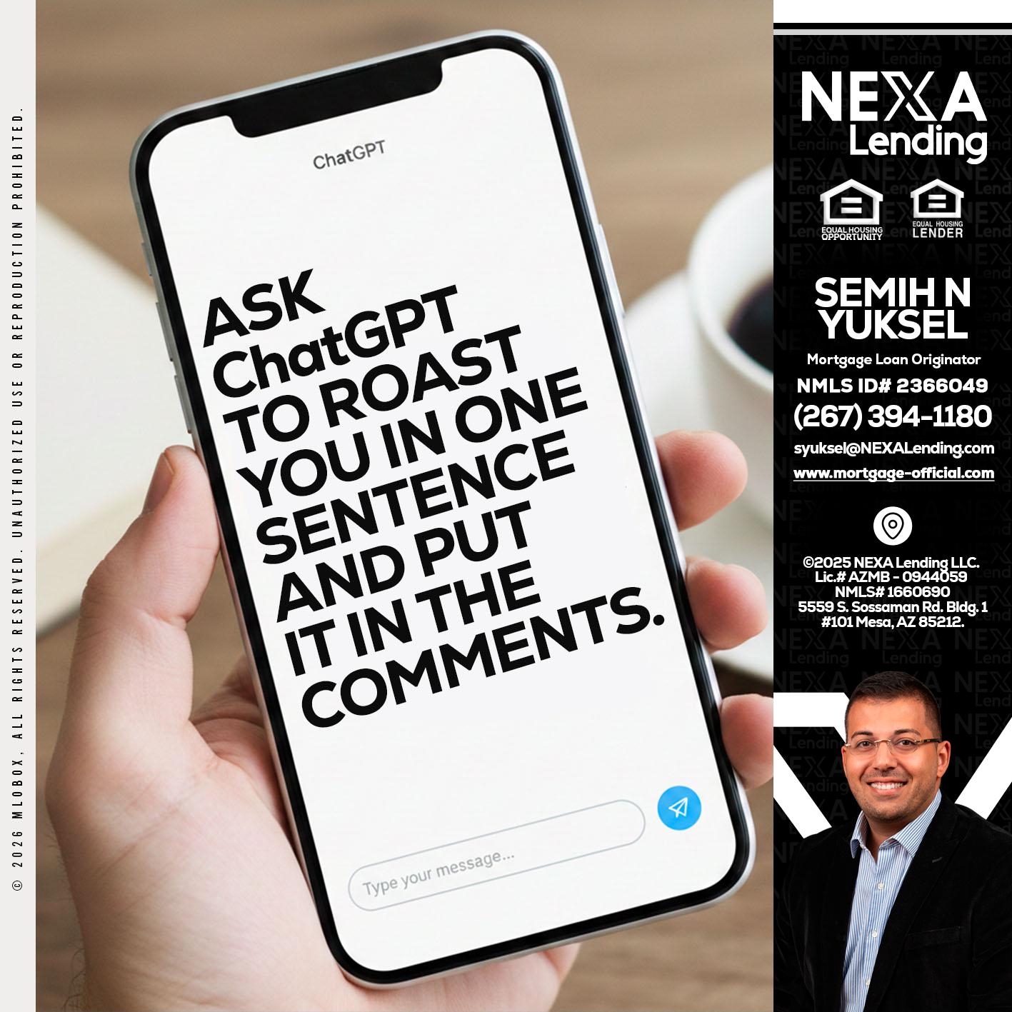 ask chatgpt - Semih N Yuksel -Loan Officer