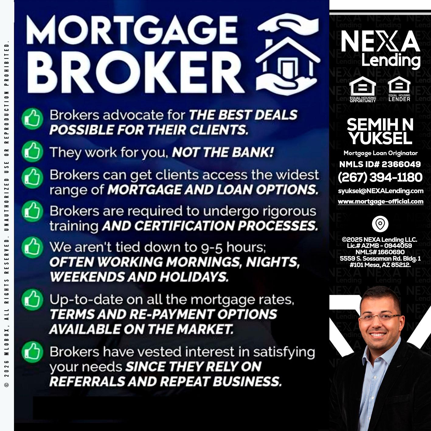 MORTGAGE BROKER - Semih N Yuksel -Loan Officer