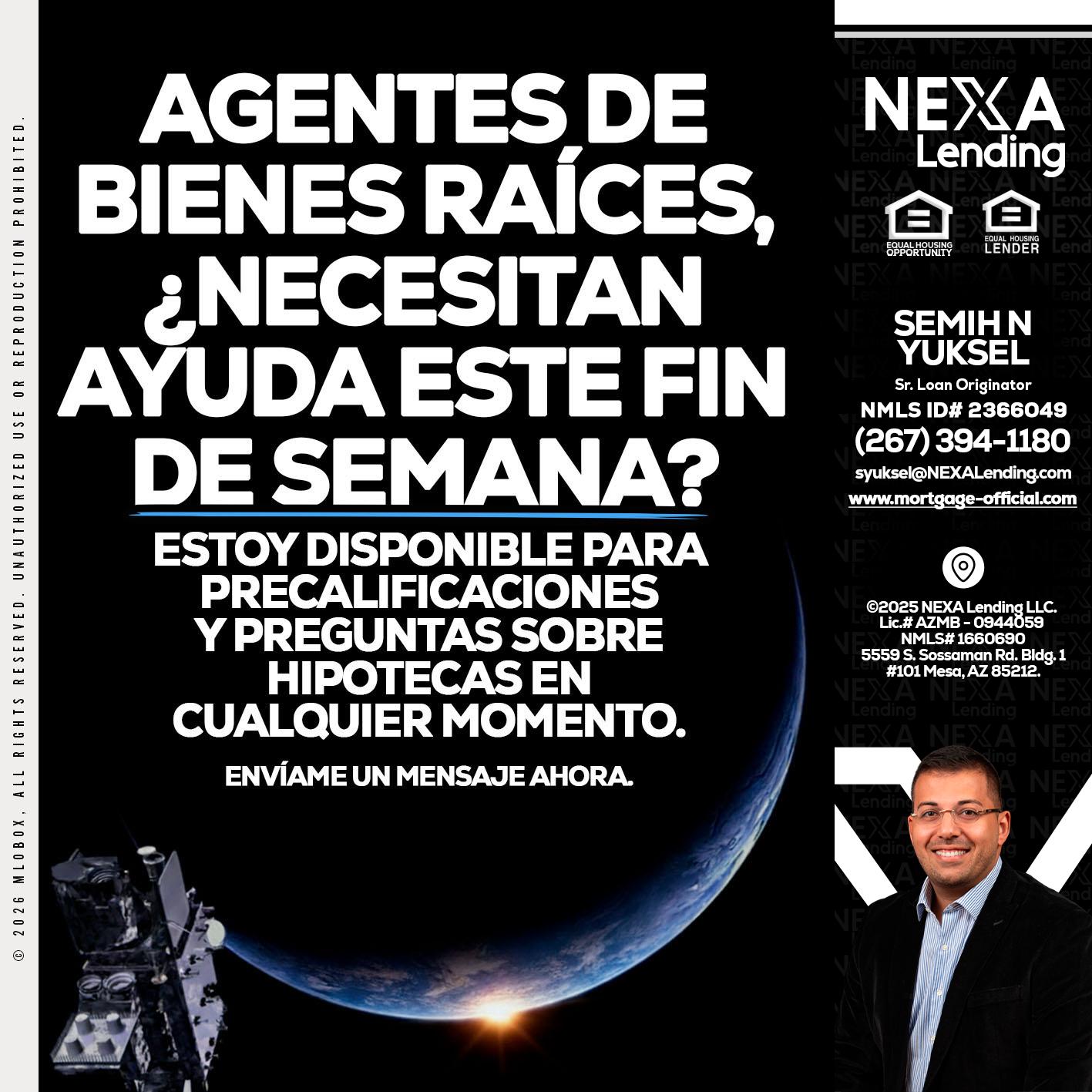 AGENTES DE BIENES RAICES - Semih N Yuksel -Loan Officer