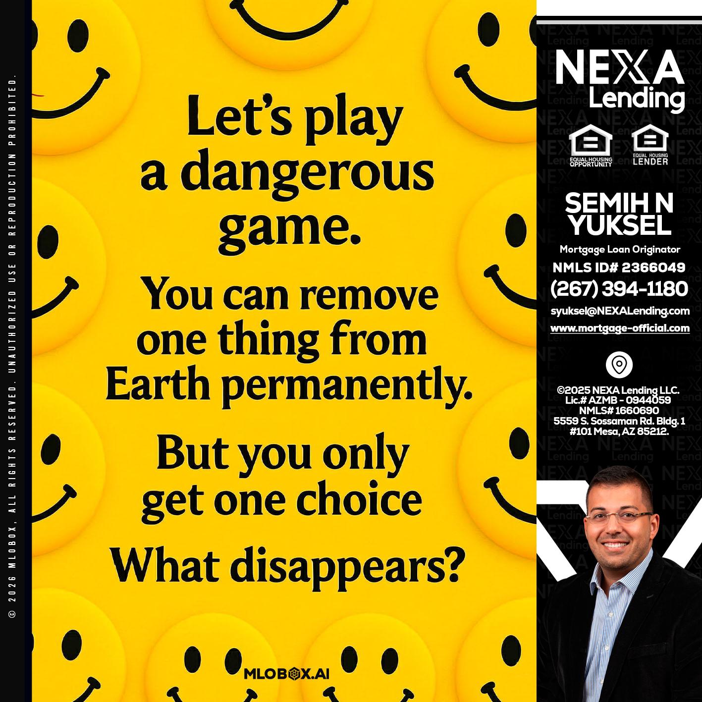 LETS PLAY - Semih N Yuksel -Loan Officer