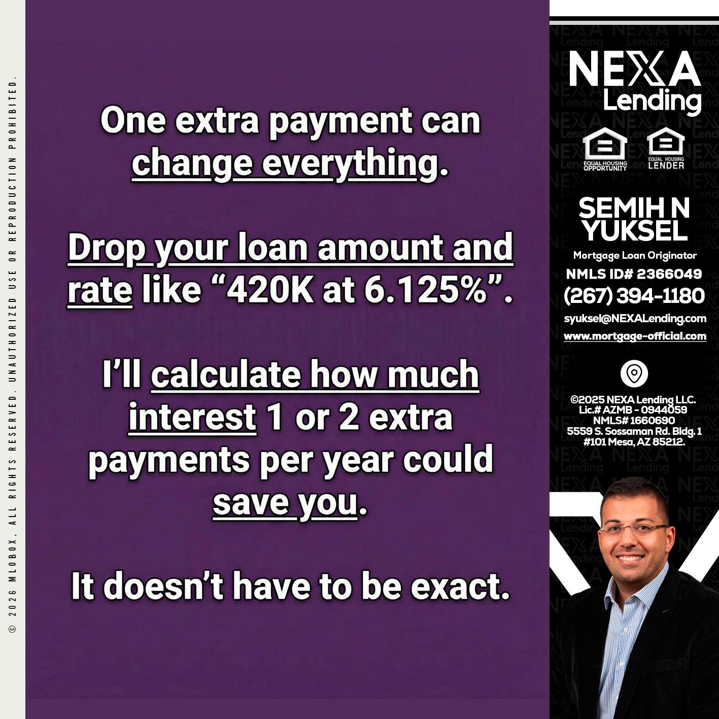 ONE EXTRA - Semih N Yuksel -Loan Officer