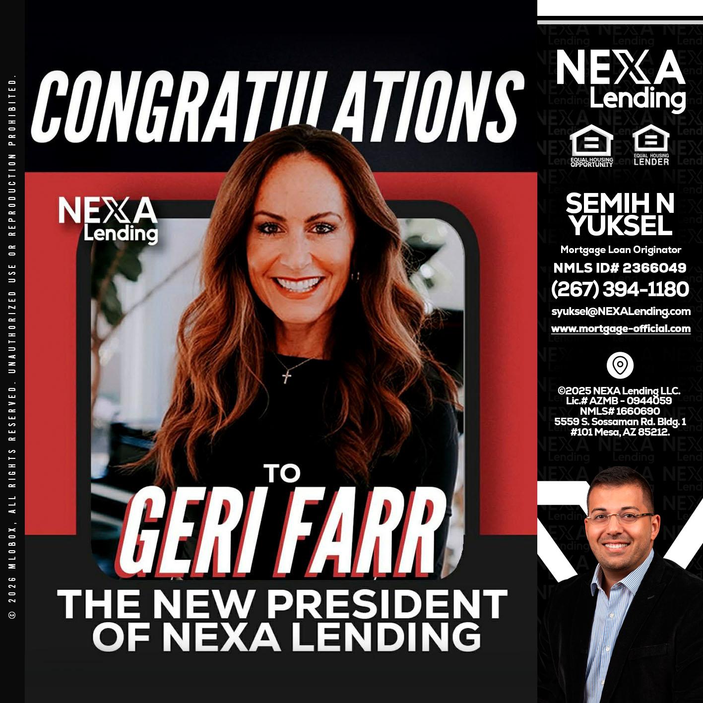 CONGRATULATIONS - Semih N Yuksel -Loan Officer