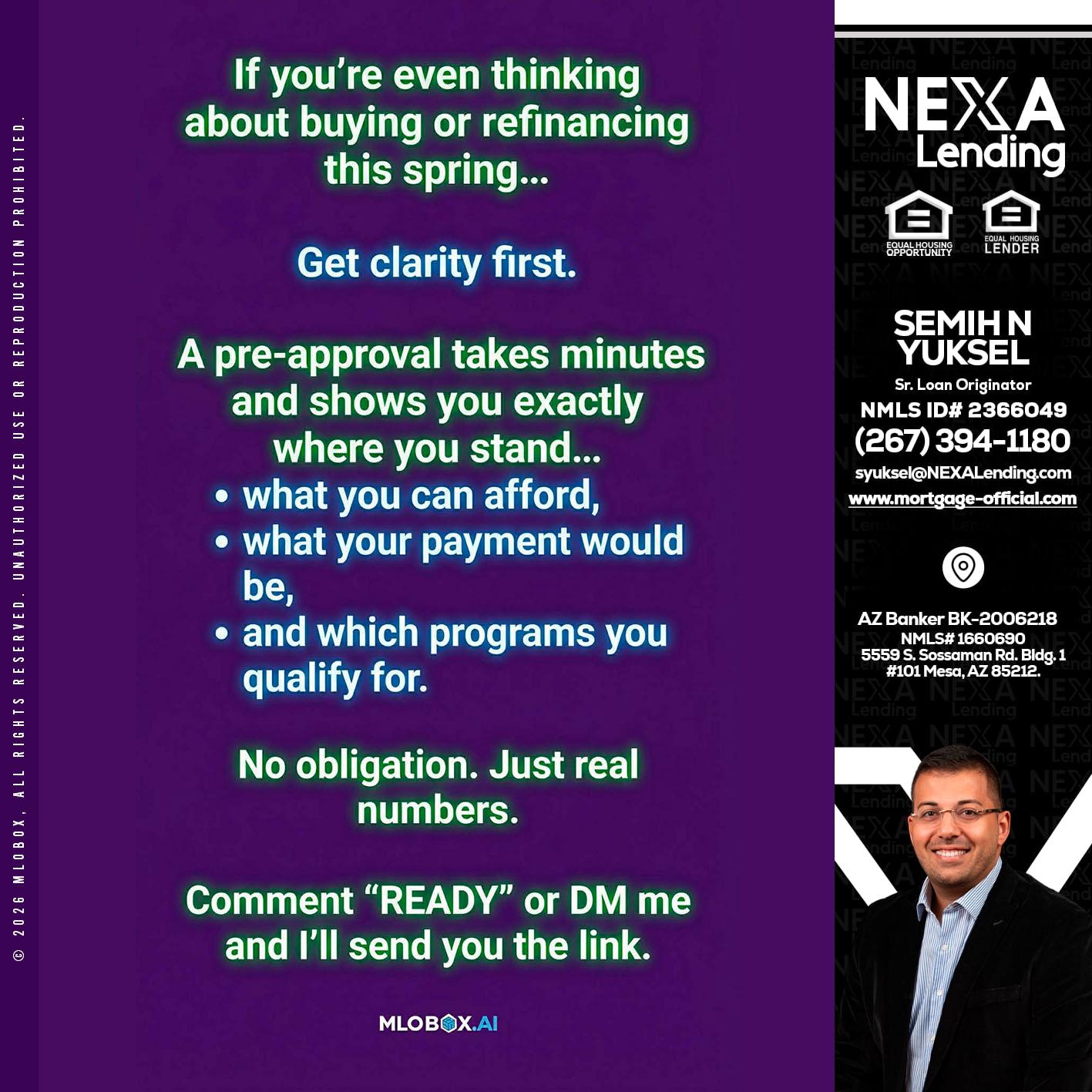 IF YOU THINKING - Semih N Yuksel -Loan Officer