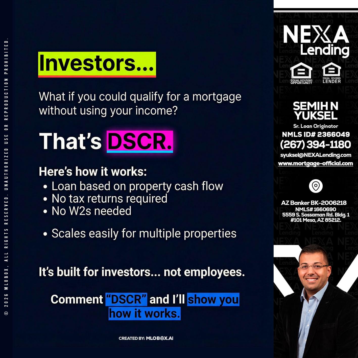 INVESTORS - Semih N Yuksel -Loan Officer