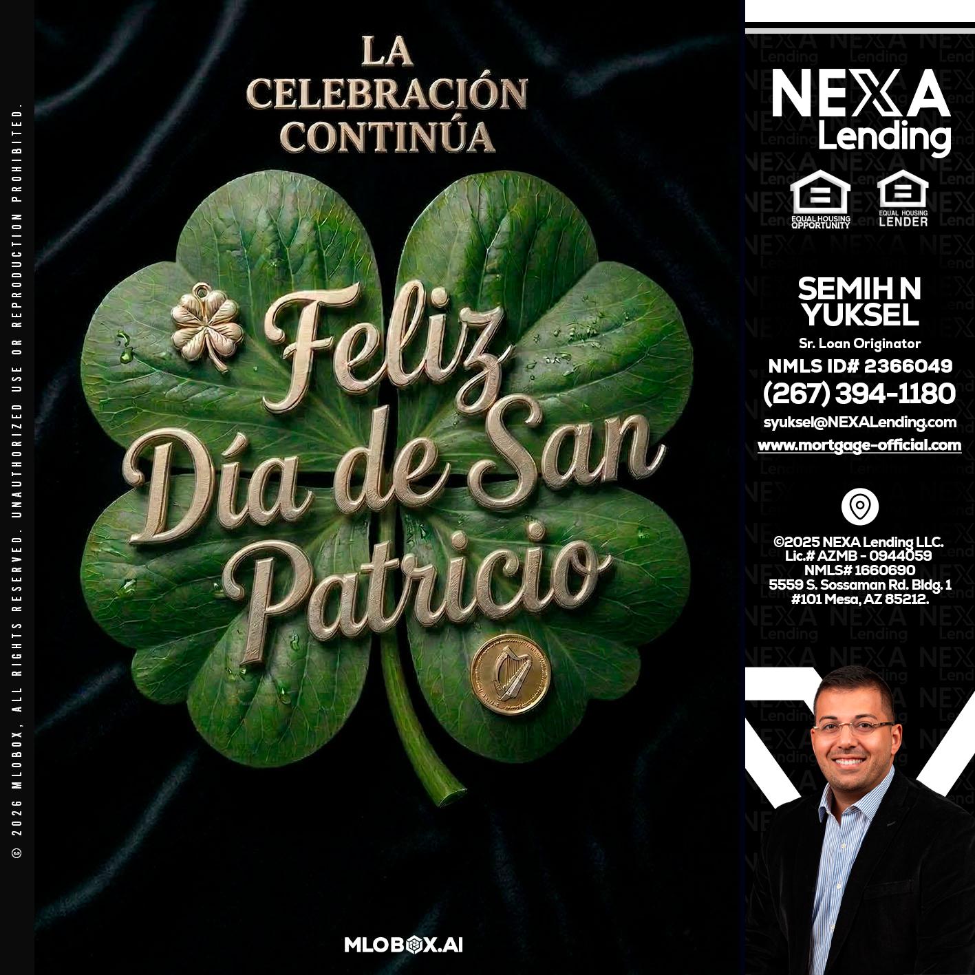 FELIZ DIA DE SAN PATRICIO - Semih N Yuksel -Loan Officer