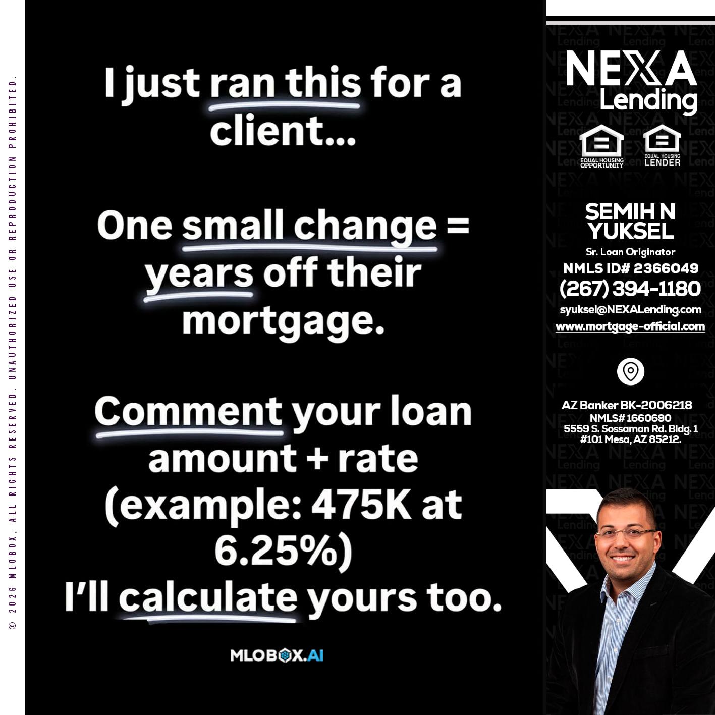I JUST RAN - Semih N Yuksel -Loan Officer
