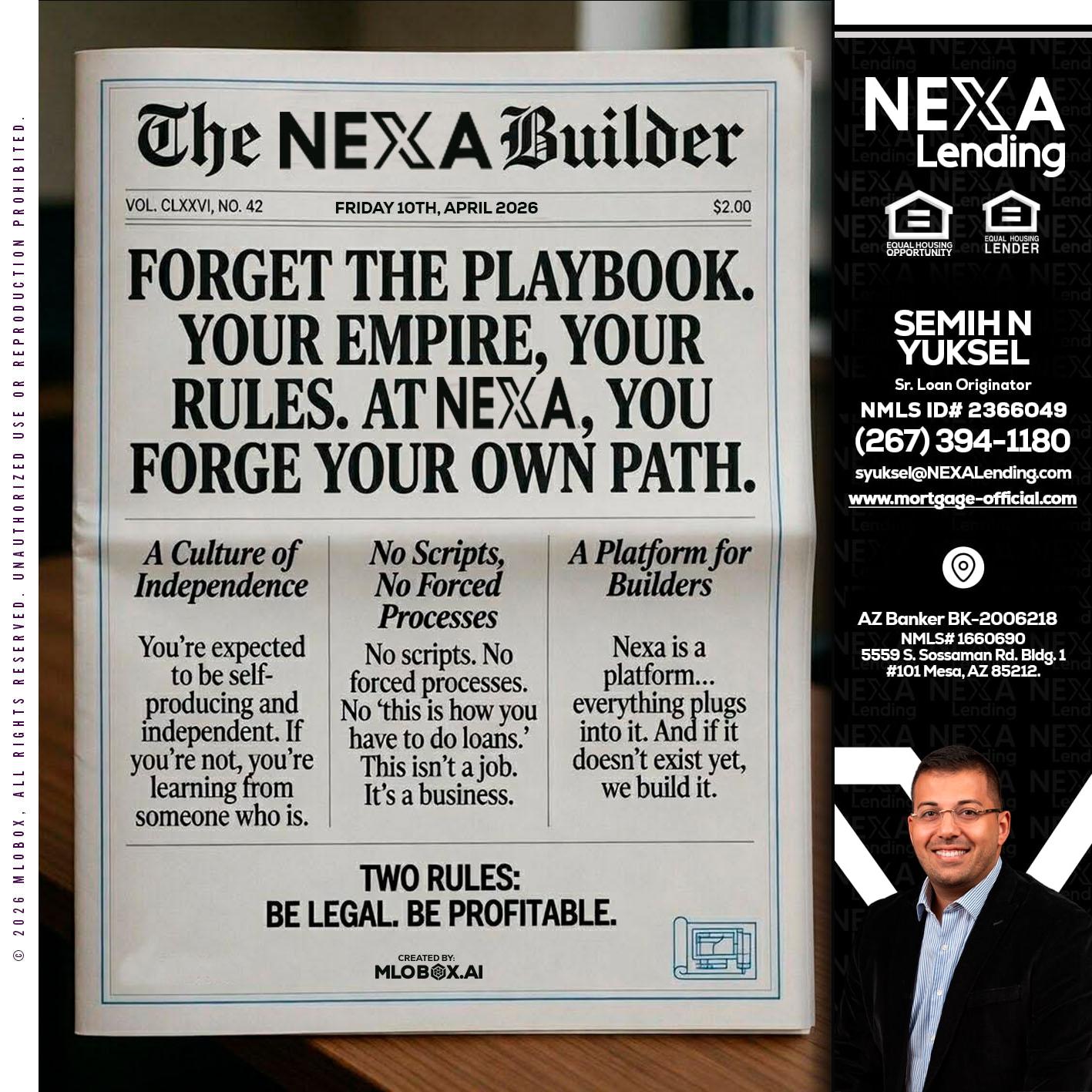 THE NEXA BUILDER - Semih N Yuksel -Loan Officer