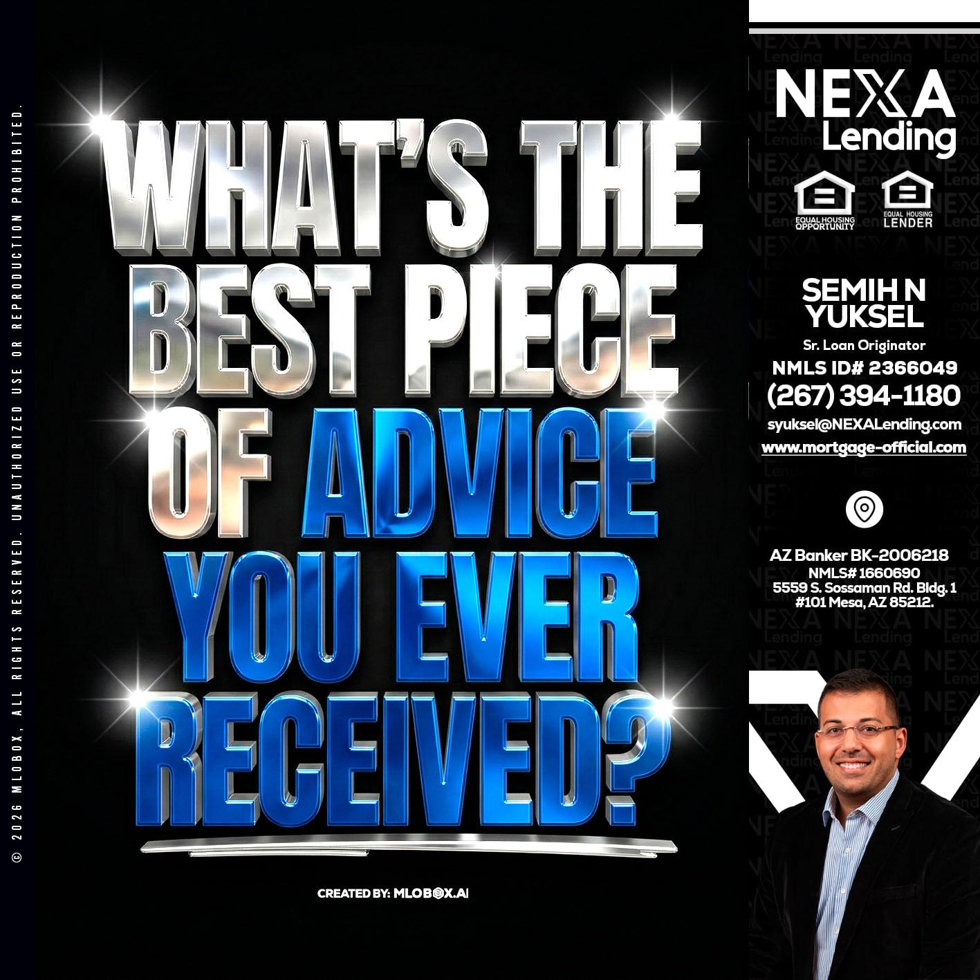 WHATS THE BEST - Semih N Yuksel -Loan Officer