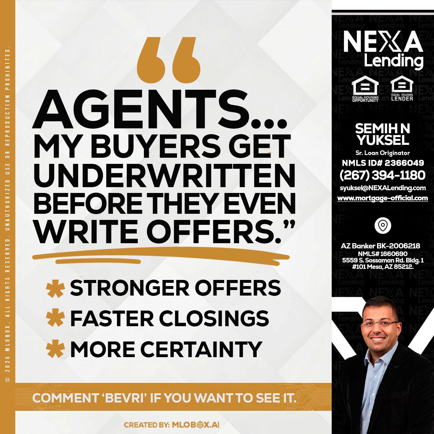 agents - Semih N Yuksel -Loan Officer