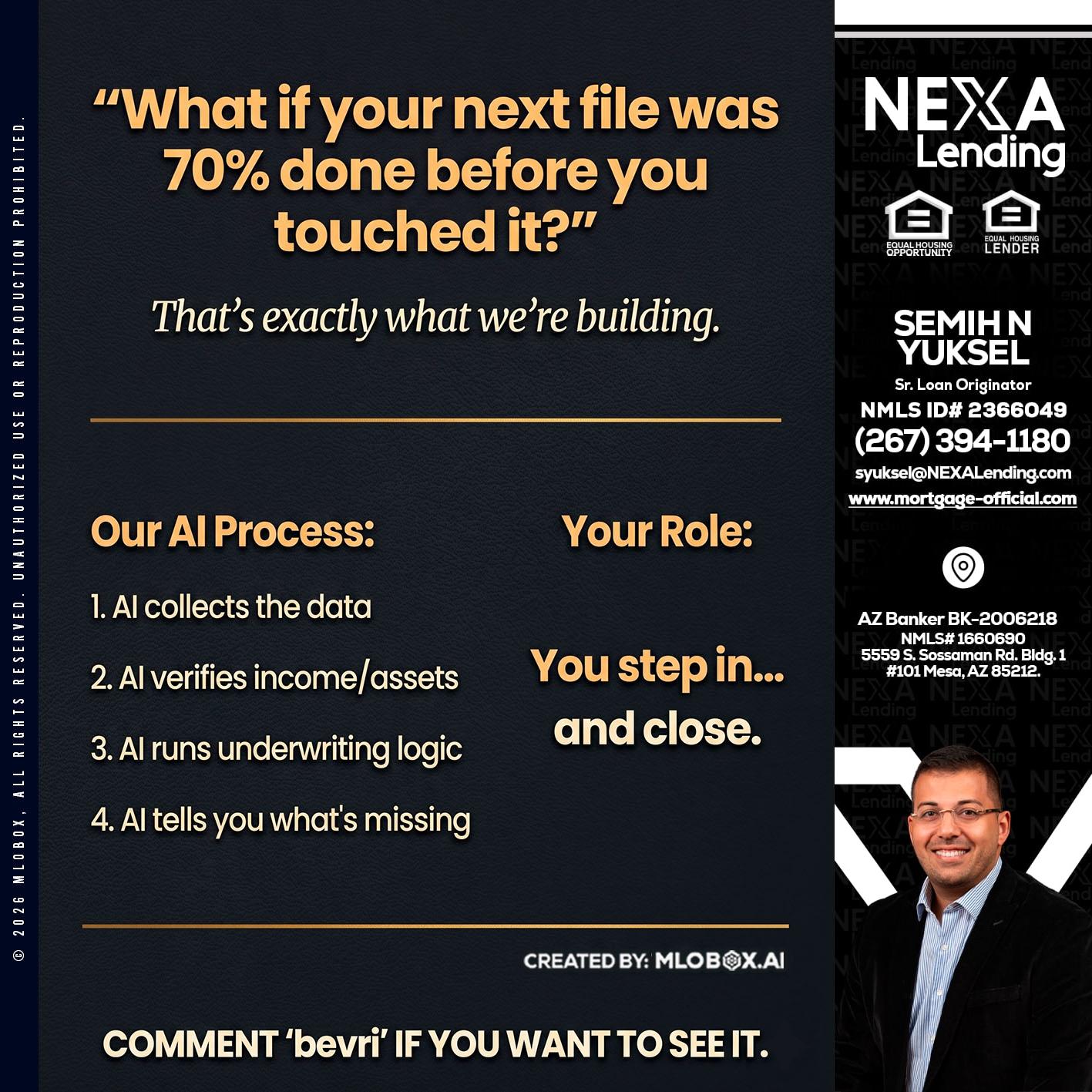 WHAT IF YOUR - Semih N Yuksel -Loan Officer