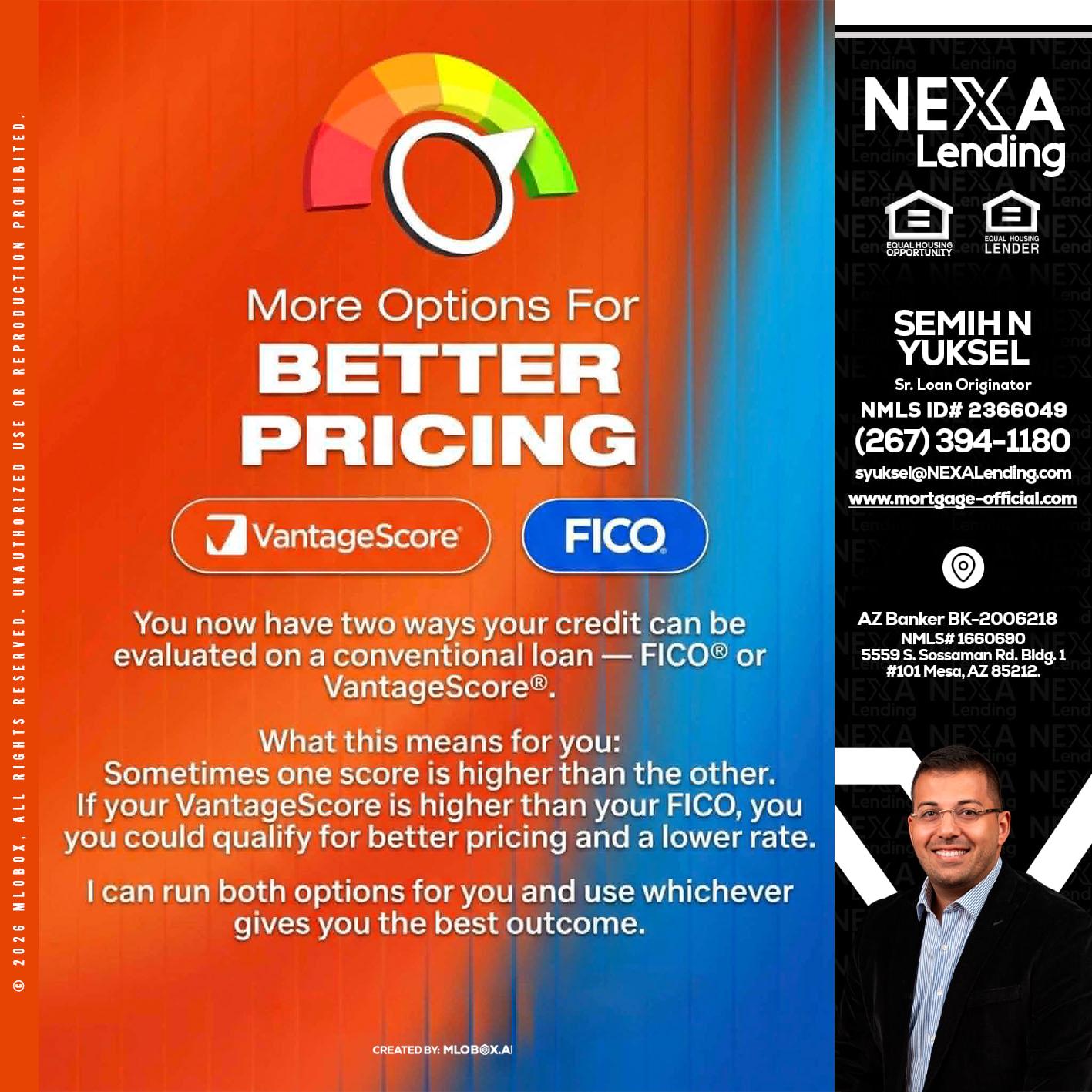 BETTER PRICING - Semih N Yuksel -Loan Officer