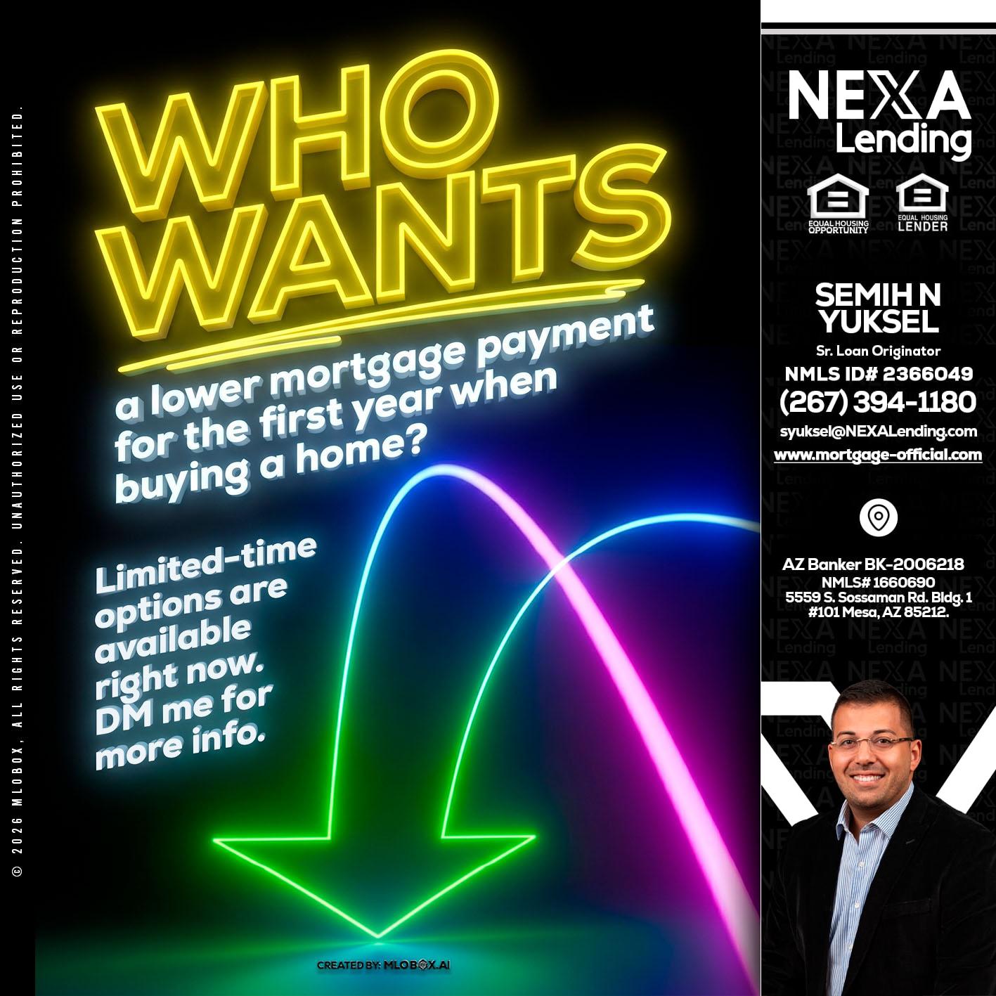 WHO WANTS - Semih N Yuksel -Loan Officer