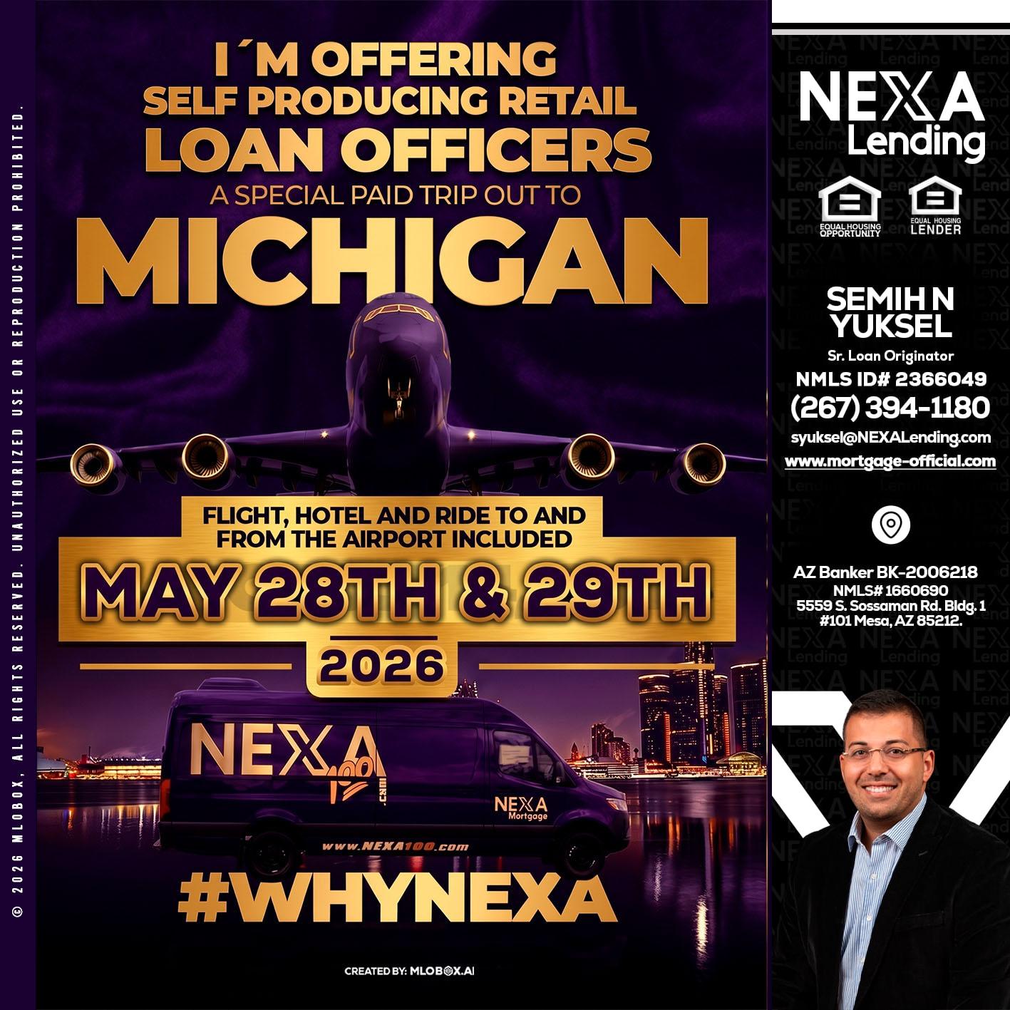 MICHIGAN - Semih N Yuksel -Loan Officer
