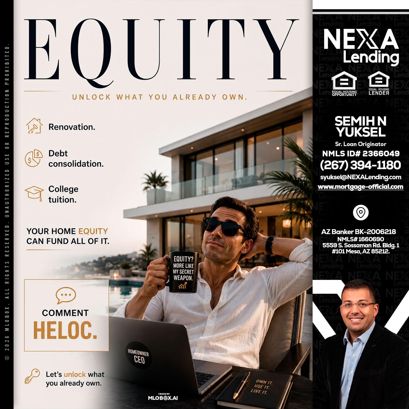 EQUITY - Semih N Yuksel -Loan Officer
